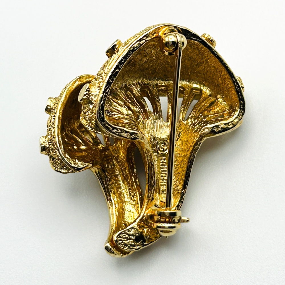 Vintage 60s Marcel Boucher Gold Tone Mushroom Brooch EUC - Picture 9 of 15